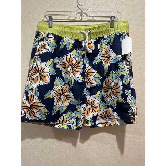 SVRN Code Mens Swim Trunks size Large New Floral Tropical - Picture 1 of 3